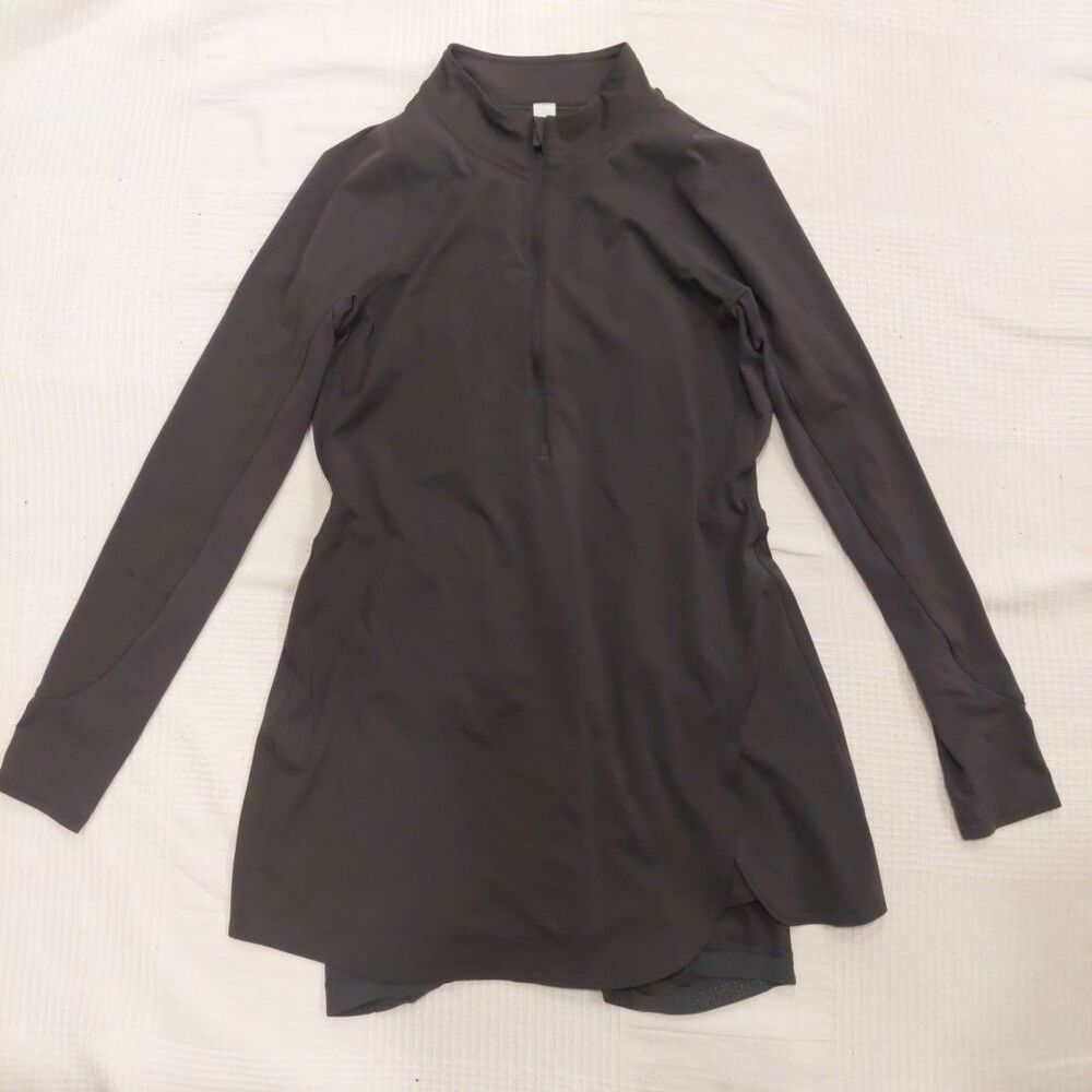 Lululemon Nulux Long-Sleeve Dark Gray Tennis Dress Size 10 EUC